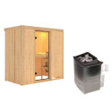 Sauna traditionnel VARIADO - poêle 9000W ctrl intégré - sans couronne - KARIBU