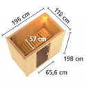 Sauna traditionnel VARIADO - poêle Easy Bio 9000W sans couronne - KARIBU