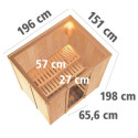 Sauna traditionnel BODIN - poêle 9000W ctrl intégré sans couronne -KARIBU