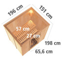 Sauna traditionnel BODIN - poêle 9000W ctrl externe sans couronne - KARIBU