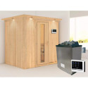 Sauna traditionnel BODIN - poêle 9000W ctrl externe et couronne - KARIBU