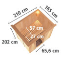 Sauna traditionnel BODIN - poêle Easy Bio 9000W et couronne - KARIBU