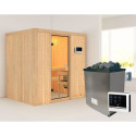 Sauna traditionnel BODIN - 1 à 2 places 68mm avec poêle 9000W ctrl externe sans couronne - KARIBU