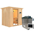 Sauna traditionnel BODIN - poêle 9000W ctrl externe et couronne - KARIBU