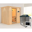 Sauna traditionnel BODIN - poêle 9000W ctrl externe et couronne - KARIBU