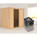 Sauna traditionnel BODIN - poêle 9000W ctrl intégré sans couronne - KARIBU