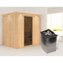 Sauna traditionnel BODIN - poêle 9000W ctrl intégré et couronne - KARIBU