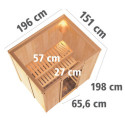Sauna traditionnel BODIN - poêle 9000W ctrl externe sans couronne - KARIBU