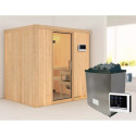 Sauna traditionnel BODIN - poêle 9000W ctrl externe sans couronne - KARIBU