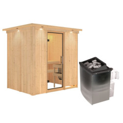 Sauna traditionnel BODIN - poêle 9000W ctrl intégré et couronne - KARIBU