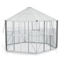 Serre de jardin hexagonale Hera 9m² en aluminium anodisé et vitrage combiné - Vitavia