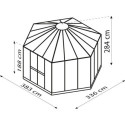 Serre de jardin hexagonale Hera 9m² en aluminium blanc et vitrage combiné - Vitavia