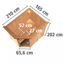 Sauna traditionnel d'angle CARIN - poêle 9000W ctrl externe et couronne - KARIBU