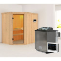 Sauna traditionnel d'angle CARIN - poêle Easy Bio 9000W sans couronne - KARIBU