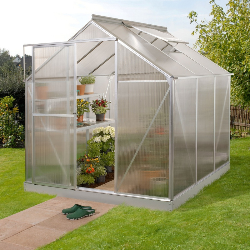 Serre Triton 3,8m² en aluminium et panneaux de polycarbonate 6mm - Vitavia