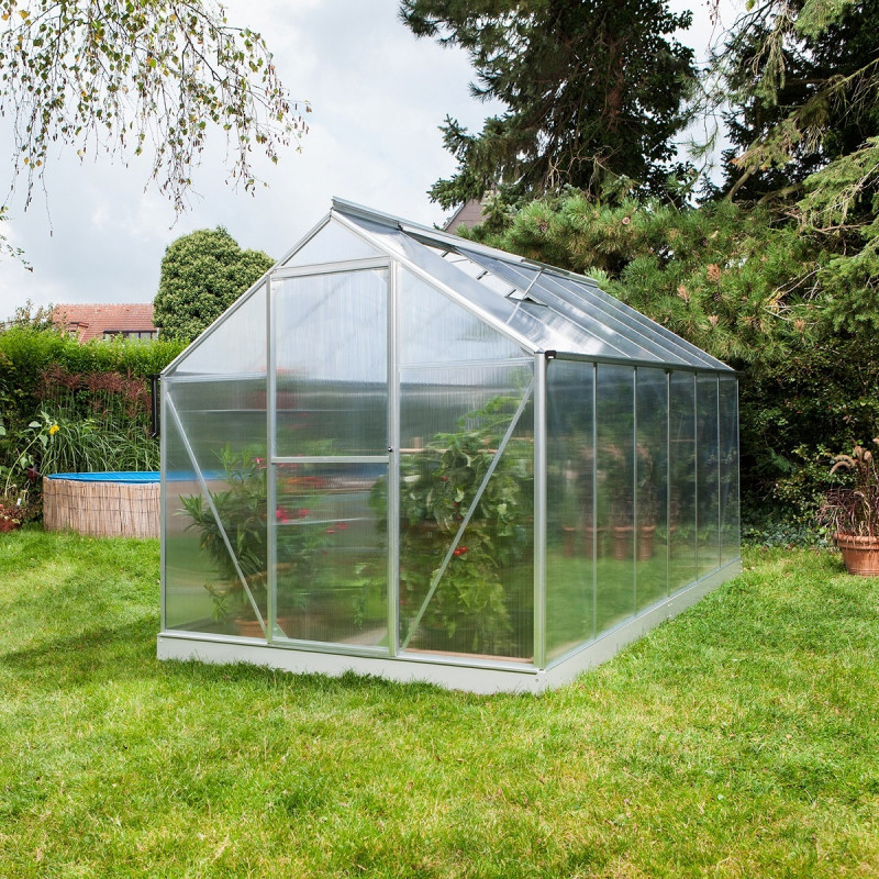 Serre Triton 7,5m² en aluminium et panneaux de polycarbonate 6mm - Vitavia