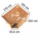 Sauna traditionnel d'angle CARIN - poêle 9000W ctrl intégré et couronne - KARIBU